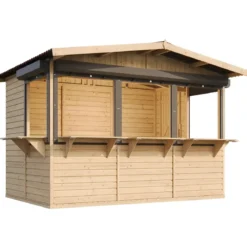 Chiosco in Legno 3x2 m Tetto Bituminoso Fiere Mercatini Pino Nordico