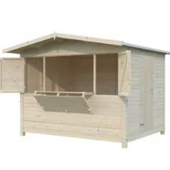 Chiosco Pieghevole in Legno 298x228x245 cm con Pavimento per Eventi
