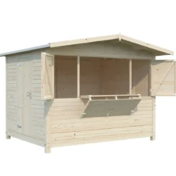 Chiosco Pieghevole in Legno 298x228x245 cm con Pavimento per Eventi