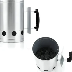 Ciminiera Barbecue Starter BBQ Accendi Fuoco Carbone Carbonella Brace Camino