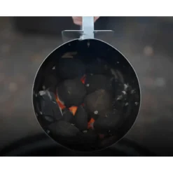 Ciminiera per Barbecue 19,5x19,5x30,5H cm Metallo Zincato Manico in PP