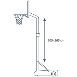 Colonna Basket Regolabile 205-265 cm Piantana Canestro da Esterno
