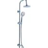 Colonna Doccia con doccetta e Soffione fisso Asta in acciaio Inox
