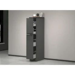 Colonna Portaspezie Antracite 2 Cassetti Soft Close Legno Nobilitato