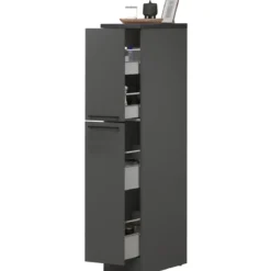 Colonna Portaspezie Antracite 2 Cassetti Soft Close Legno Nobilitato