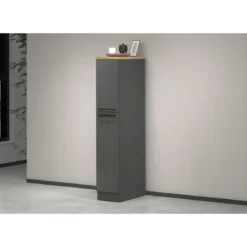 Colonna Portaspezie Antracite Rovere 2 Cassetti Soft Close in Legno