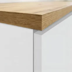 Colonna Portaspezie Bianco Lucido Rovere 2 Cassetti Soft Close Legno