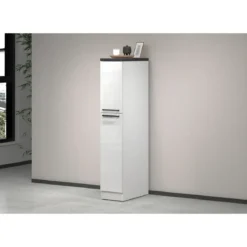 Colonna Portaspezie Bianco Lucido Report 2 Cassetti Soft Close Legno