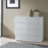 Como a 4 Cassetti Cassettiera in Legno Mobile Bianco Lucido da Ingresso
