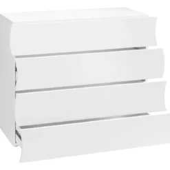 Como a 4 Cassetti Cassettiera in Legno Mobile Bianco Lucido da Ingresso