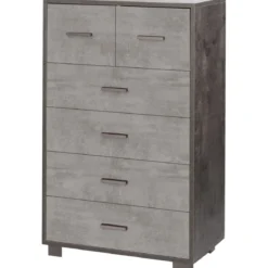 Como 6 Cassetti 110 cm Nero Grigio Cassettiera Settimino Camera Ufficio