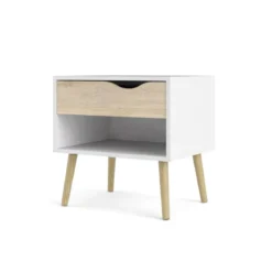 Comodino 50 Bianco Cassetto Cassettiera Camera da Letto Studio Moderno Cameretta