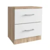 Comodino Bianco Rovere 2 Cassetti Cassetto Camera Letto Moderno Cameretta Legno