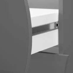 Comodino 2 Cassetti Antracite Opaco in Legno Camera da Letto