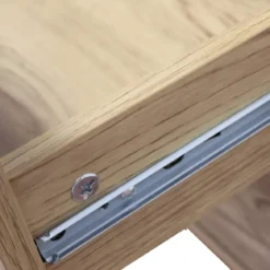 Comodino 2 Cassetti Gambe in Legno Naturale Moderno Camera da Letto