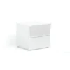 Comodino 2 Cassetti in Legno Bianco Lucido Camera da Letto