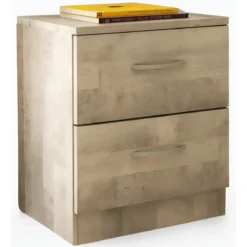 Comodino 2 Cassetti Rovere Chiaro per Camera da Letto Moderno