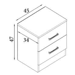Comodino 2 Cassetti Rovere per Camera da Letto Moderno Salvaspazio