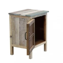 Comodino Colorato Mobile in Legno con 1 Ante Battente per Camera da Letto