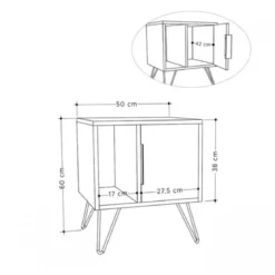 Comodino con Anta e Vano Salvaspazio per Camera da Letto Bianco Moderno