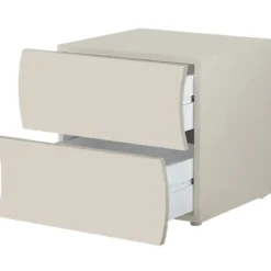 Comodino con 2 Cassetti Beige Cachemire in Legno Camera da Letto