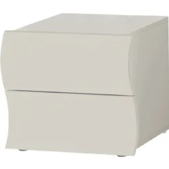 Comodino con 2 Cassetti Beige Cachemire in Legno Camera da Letto