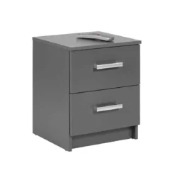 Comodino Grigio con Cassetti per Piccoli Spazi Cassettiera Moderni Camera Letto