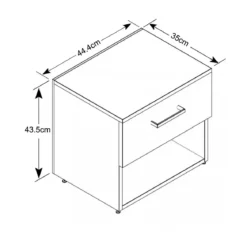 Comodino in Legno Bianco per Camera Cameretta Salvaspazio con Cassetto