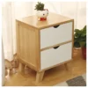 Comodino in Legno con 2 Cassetti Cassettiera Camera da Letto
