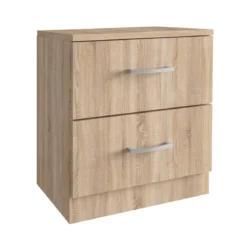 Comodino Rovere 2 Cassetti Camera da Letto Moderno Cameretta Bambini in Legno