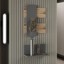Composizione di Mensole Eleganti Scaffale a Muro con Ripiano da Ingresso