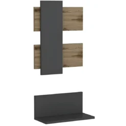 Composizione di Mensole Eleganti Scaffale a Muro con Ripiano da Ingresso