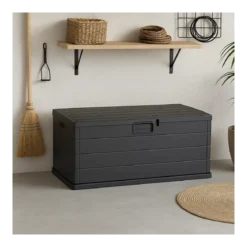 Contenitore Baule 340L 119x59x57 cm in Plastica con Maniglie Integrate