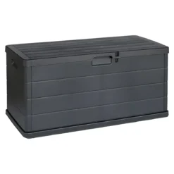 Contenitore Baule 340L 119x59x57 cm in Plastica con Maniglie Integrate