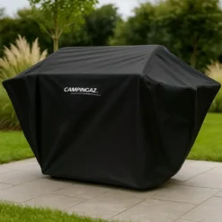 Copertura per Barbecue Impermeabile 146x65x118 cm Poliestere Nero