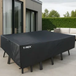 Copertura Tavolo e Sedie 180x270x90 cm Poliestere Nero Impermeabile