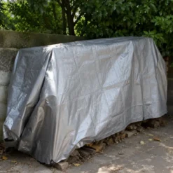 Copertura Telo Rinforzato Occhiellato Grigio 6x10m 200g/m2 Lavabile