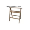 Coppia Cavalletti da Lavoro in Legno Pieghevoli Salvaspazio Tavolo Officina