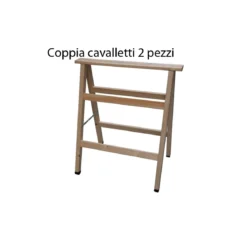 Coppia Cavalletti da Lavoro in Legno Pieghevoli Salvaspazio Tavolo Officina