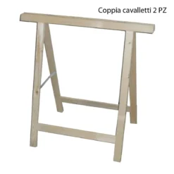 Coppia Cavalletti in Legno da Lavoro Pieghevoli Salvaspazio Pittura Fai da Te