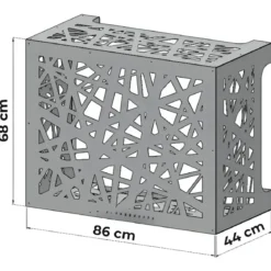 Copri Condizionatore da Esterno Decorazione Alluminio Bianco 86x44x68