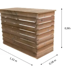 Copri Condizionatore Legno Termotrattato da Esterno con Lamelle Fisse