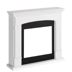 Cornice Decorativa Finto Camino Bianco in Legno MDF Caminetto Tagu Helmi
