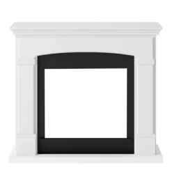Cornice Decorativa Finto Camino Bianco in Legno MDF Caminetto Tagu Helmi