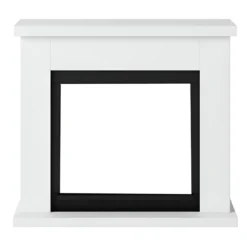 Cornice Decorativa Tagu Frode Finto Caminetto Bianco in Legno da Incasso