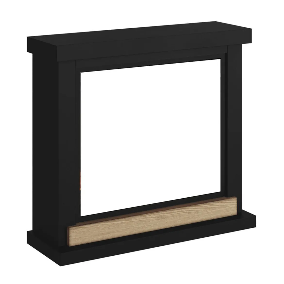 Cornice Finto Camino Decorativa Tagu Hagen Caminetto in Legno MDF Nero