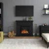 Cornice Finto Camino Nero da Arredamento in Legno MDF Tagu Larsen