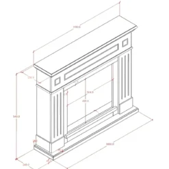 Cornice per Camino Decorativa Tagu Larsen Caminetto in Legno MDF Bianco