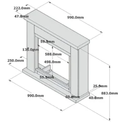 Cornice per Camino Elettrico Tagu Frode Grigia in Legno MDF Caminetto
