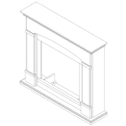 Cornice per Camino Elettrico Quercia in legno MDF da Pavimento Caminetto Terra